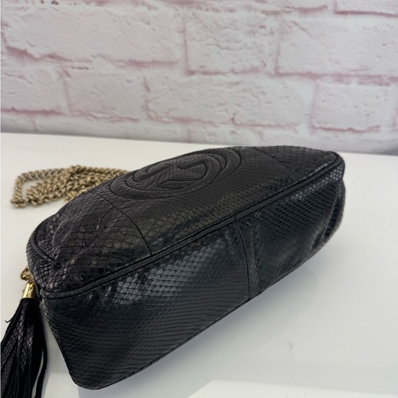 Gucci RARE Black Python SoHo Chain Tassel Shoulder Bag - Picture 7 of 16